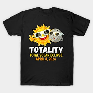 Total Solar Eclipse 2024 Glasses Funny Sun Moon Kids Boys T-Shirt